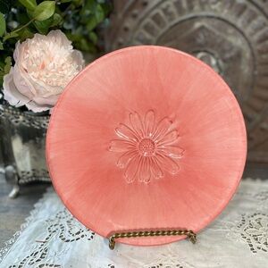 Hallmark coral ceramic floral stoneware salad lunch plate flower nwt
